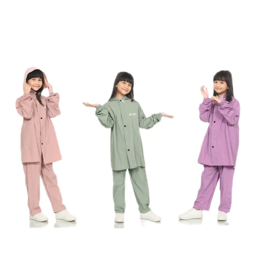 Jas Hujan Anak Cowok Cewek Setelan Jaket Celana Kuat Lentur Anti Rembes Pvc