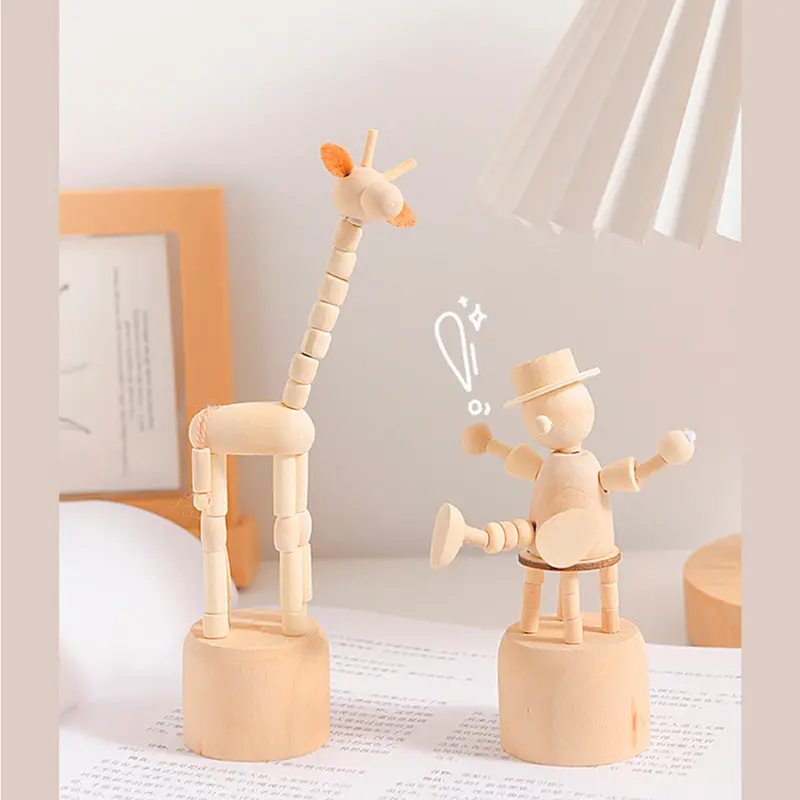 Boneka Kayu Menari Hiasan Meja Dekorasi Kamar Ornamen Lucu Mainan pendidikan 6