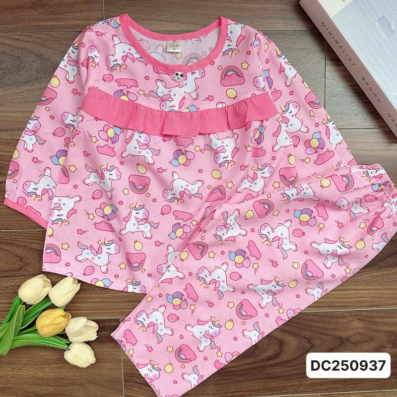 SALE DC250937 Bộ tole dài tay dài quần dài cho bé gái 10kg-37kg bèo màu với chất liệu tole 2 da mềm mát loại 1. MinMin Baby