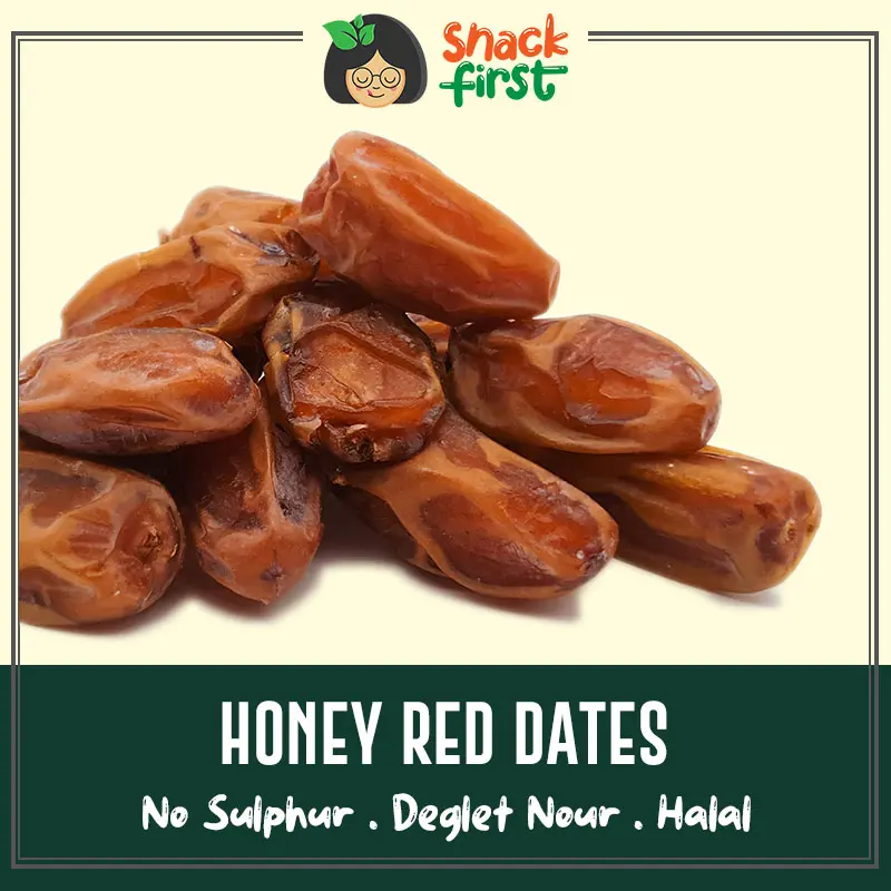 SnackFirst Honey Red Dates 200g/1kg (Premium Deglet Nour Halal Certified) Hari Raya Special Dried Dry