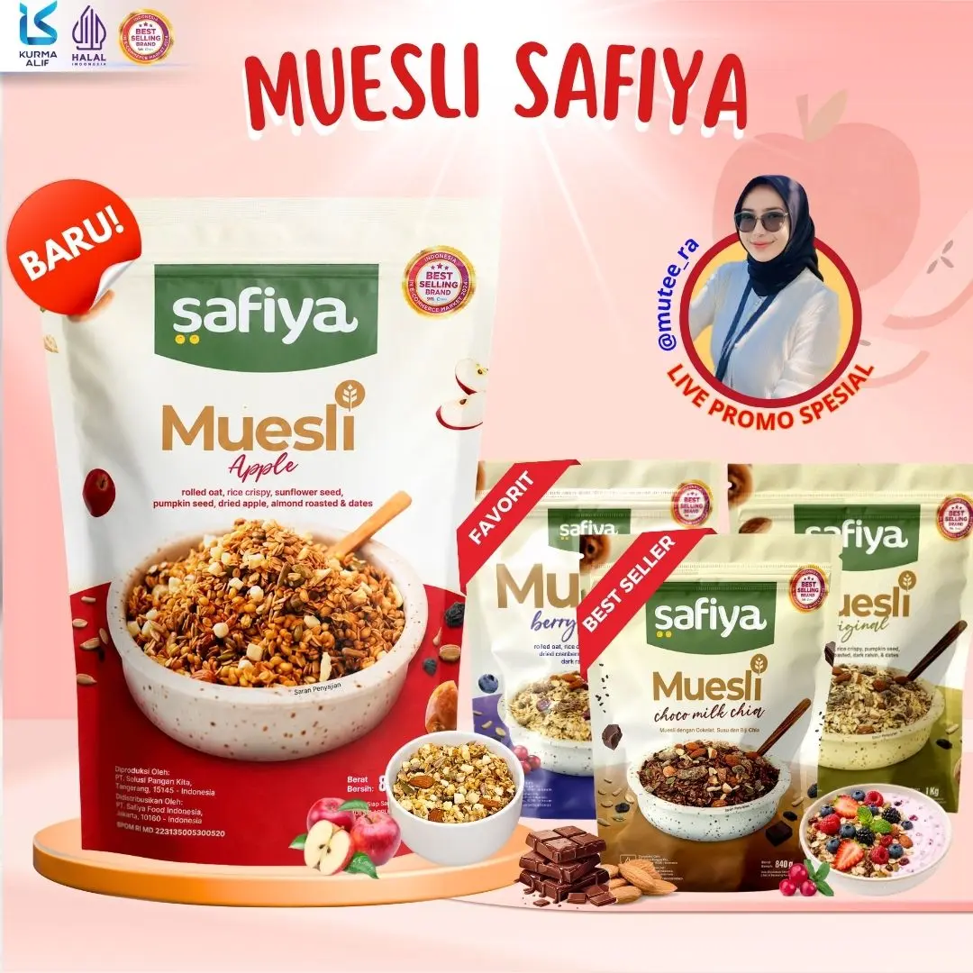 [Promo] Muesli Safiya Sereal Lengkap Extra Almond Mete With Dried Berries & Seed Oatmeal Instan