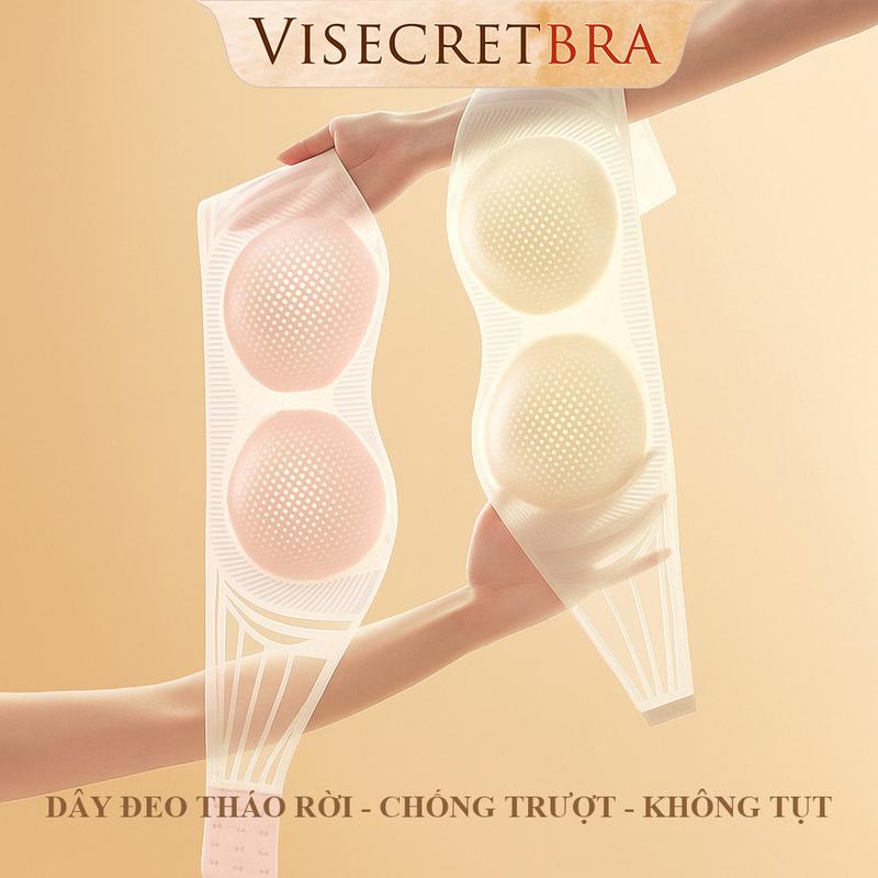VISECRETBRA Áo Lót Nữ Bra Không Dây Nâng Vòng 1 Có Mút Đệm Gom Quả Chống Xệ Dây Đeo Tháo Rời Chống Trượt Không Tụt VN250455