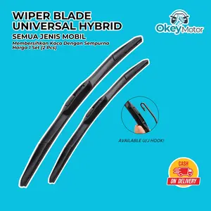 Wiper Mobil hybrid Blade Universal 1 Set Kiri dan Kanan Pembersih Kaca Depan Karet Kendaraan