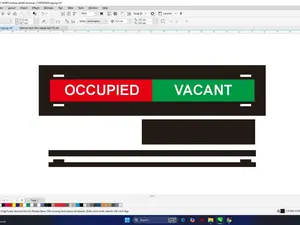 AKRILIK OCCUPIED VACANT ukuran 4x18cm