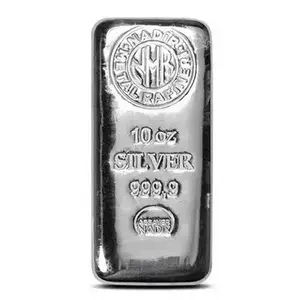 Silver Perak Batang Nadir 10 oz=311 gram fine silver bar cast 999 buatan Turkey