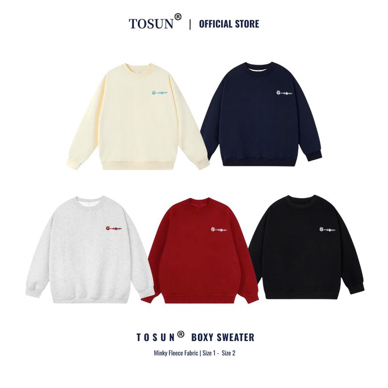 NỈ LÔNG CÁO Áo sweater nỉ lông cáo cao cấp mềm mịn dày dặn thêu logo TOSUN S39