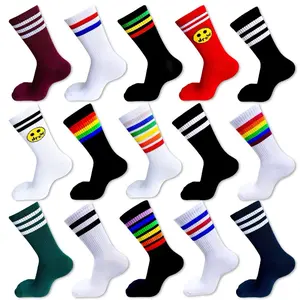 Kaos kaki oldschool panjang motif strip - kaos kaki old school motif Setrip Lembut Katun Pria Wanita