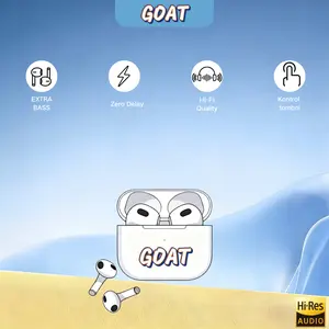 GOAT Pro TWS Headphone Bluetooth Stereo Wireless Extrabass Earphones dengan Hi-Fi Quality dan Kontrol Tombol - Headset Headphone Bluetooth Stereo Wirelles Extrabass Earphones