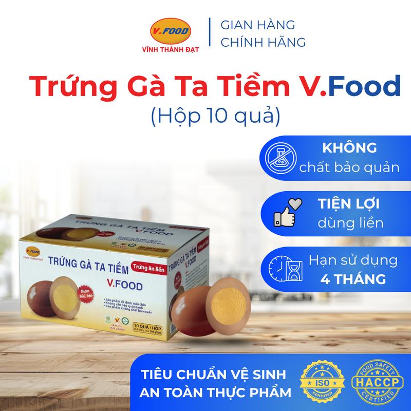  COMBO 3 HỘP Trứng gà Ta tiềm V.Food ăn liền tiện lợi làm từ trứng gà Ta nên trứng Nhỏ  HỘP 10 QUẢ  