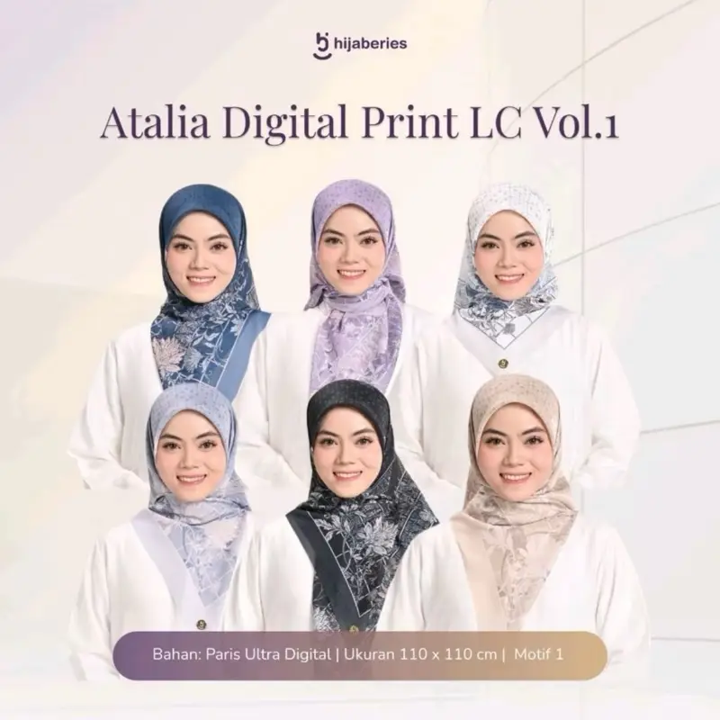 HIJAB SEGIEMPAT DARI HIJABERIES  MOTIF SIGNATURE