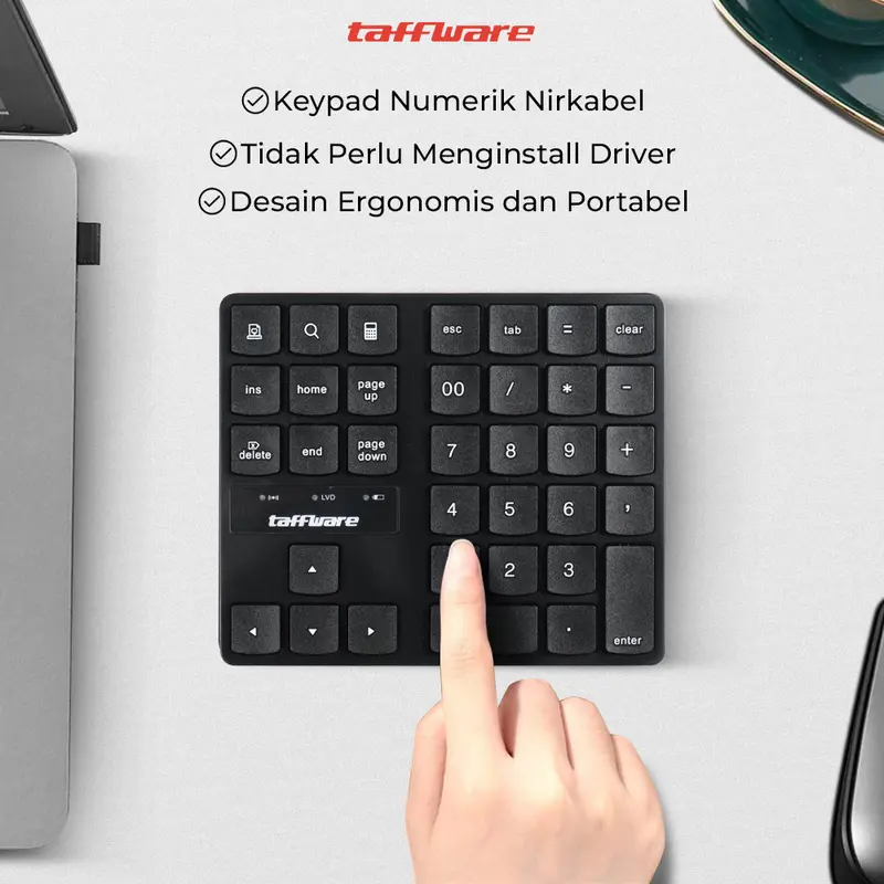Taffware R57 Keyboard Angka USB Wireless Keypad Numerik Multimedia Wireless 2.4GHz 35 Buttons R57 5