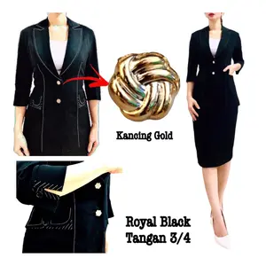 Setelan blazer hitam wanita . Setelan blazer wanita lengan panjang. Blazer wanita warna hitam