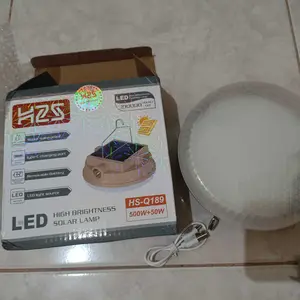 H2S Lampu LED Emergency UFO + Senter HS-Q188 Solar Panel 400w + 50w Baterai Lepas