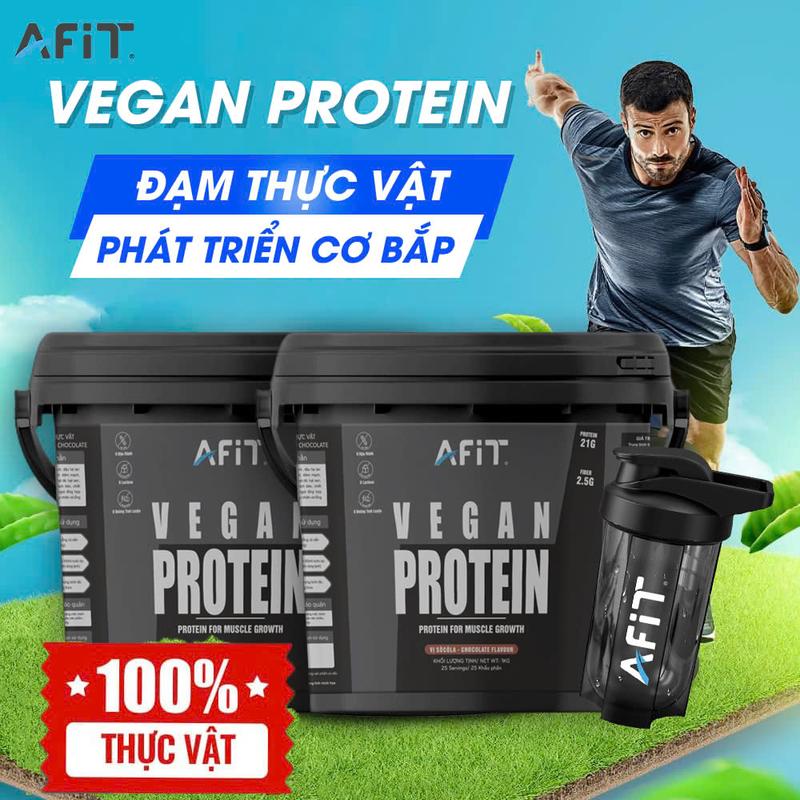 Combo 2 Xô Bột WHEY PROTEIN VEGAN thuần chay 2kg + Bình lắc