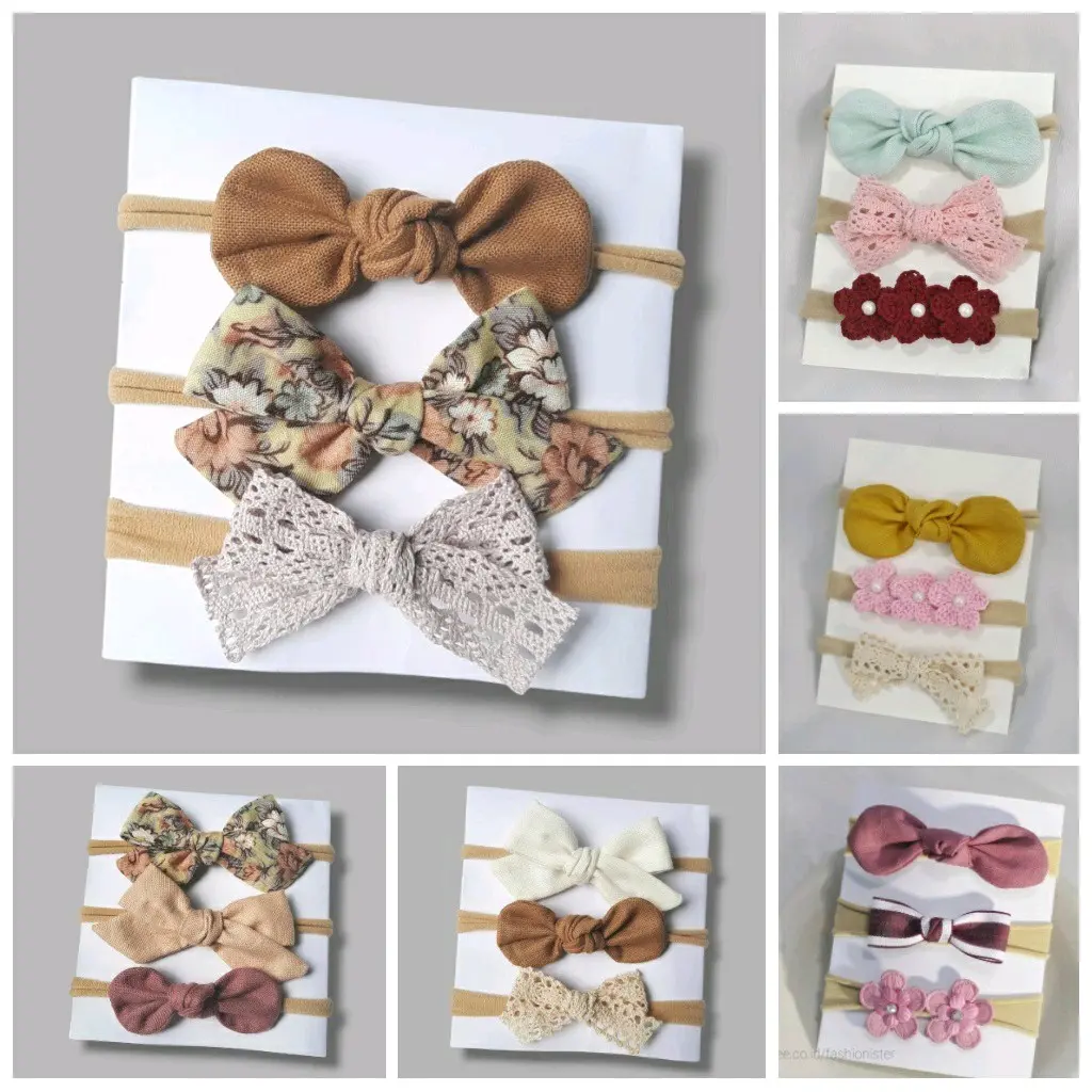 Baby Headband Set isi 3 | Nylon Headband | Bando Bayi Premium | Aksesoris Anak