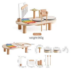 Wooden Natural Multifunctional Music Percussion Toy Kids Montessori Preschool Educational Music Toys for Boys Girls