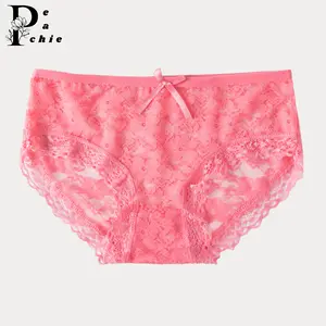 PEACHIE | CD036 Celana Dalam Wanita Bahan Lace Brukat Motif Bunga Polos Fashion - Pita   Dewasa Katun Busa Pendek Renda