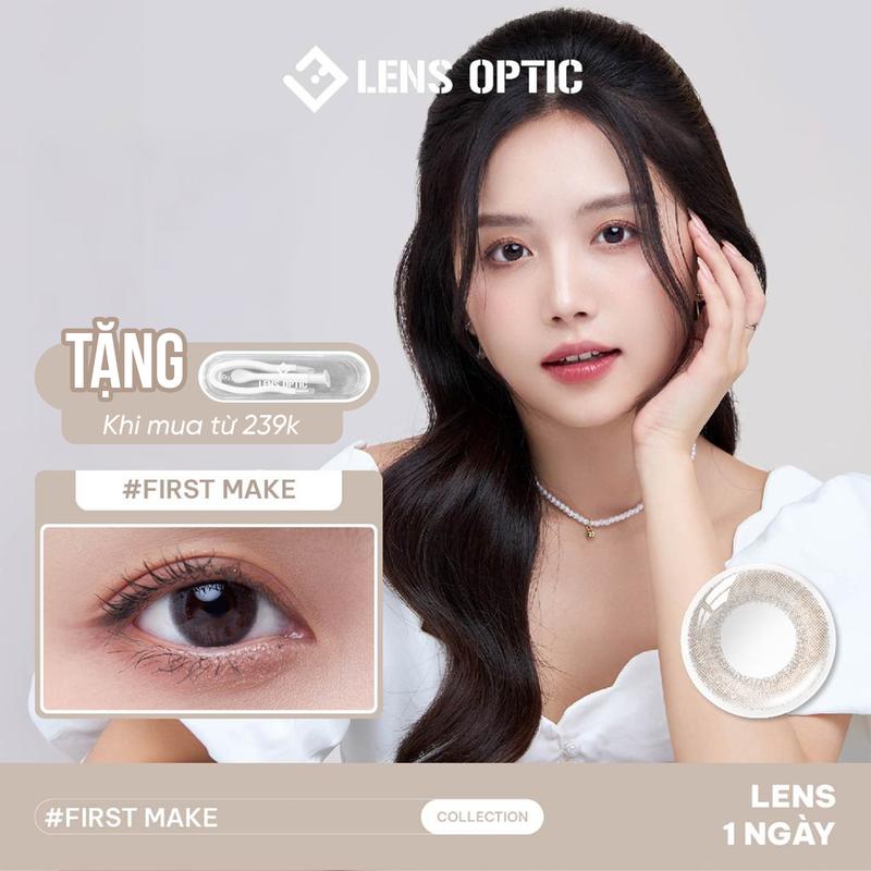 Lens 1 ngày SEED Eye Coffret 1Day UV First Make 14.2mm, lens SEED cận màu nâu xám tự nhiên, kính áp tròng dưỡng ẩm, mỏng nhẹ - Lens Optic