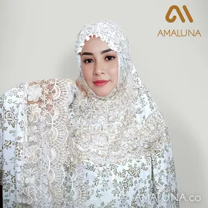 Mukena Alesha Dewasa Katun Foil Renda Mewah Cantik
