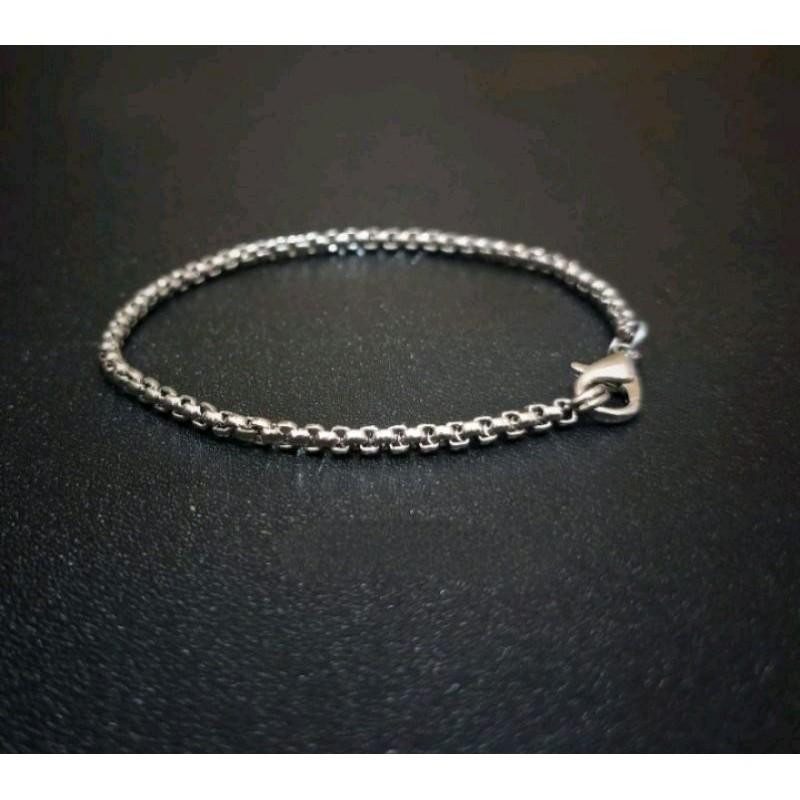READY GELANG TANGAN RANTAI KECIL TITANIUM MODEL ROLO ANTI KARAT SILVER Bracelets 4