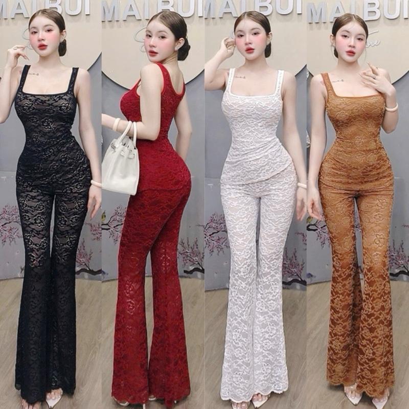  S330 - Set Áo 2S Bảng Ren Quần Loe Mai Bùi Store  dài quần 105cm  