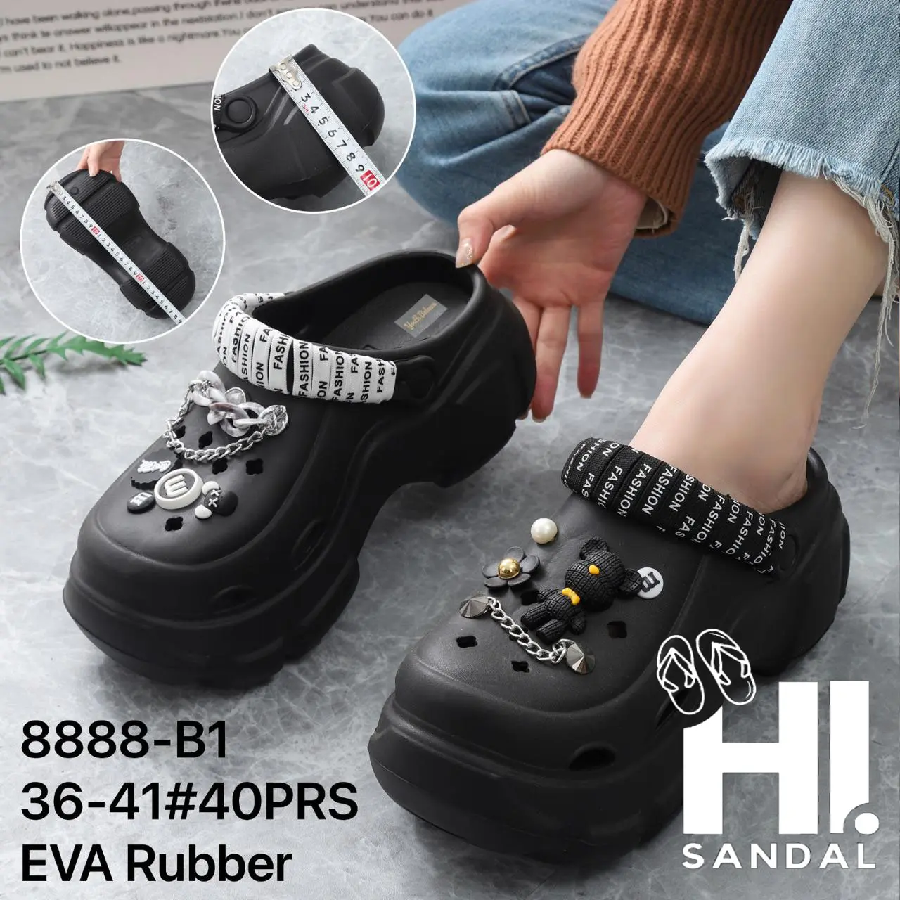 Sandal Baim Bangkok Eva Wedges Rubber / Sandal Wanita Wedges / Sandal Perempuan Jibbitz Classic / Sandal Baim Wanita Wedges / Sandal Eva Rubber Wanita / Sandal Wedges Import Wanita / Sandal Slop Wedges Wanita Perempuan / Sandal Baim Bakpao Slop Wedges