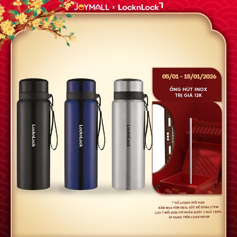Bình Giữ Nhiệt LocknLock Vacuum Bottle LHC6180 800ml - Hàng Chính Hãng Chất Liệu Thép Không Gỉ,Có Lọc Trà - JoyMall tặng ống hút thẳng từ 01 01 - 15 01 2026 chỉ có trên livestream