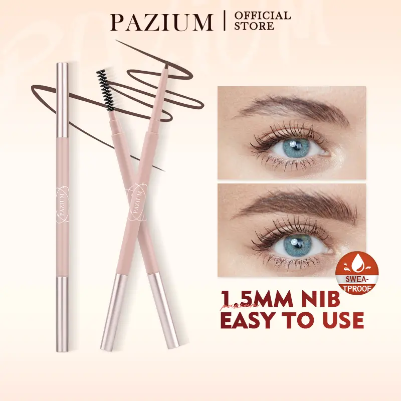 【SG Ready Stock】PAZIUM 3D Wild Eyebrow Dye Pencil Anti-smudge Waterproof Taupe Brown Large Brush Hairline Eyebrow Enhancers Cream Makeup Smooth Contour Cosmetic