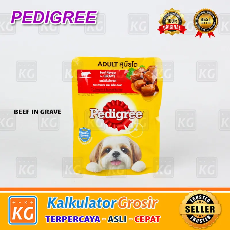 Pedigree Pouch 80gr Wet Dog Food Pedigree Makanan Anjing Puppy Adult Dewasa 1