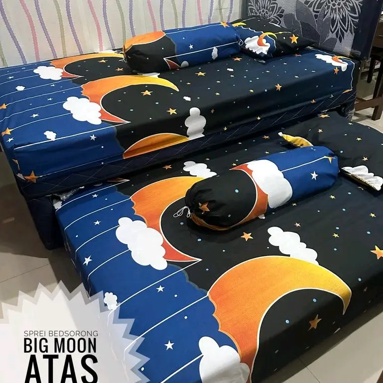 sprei bed sorong bed atas bawah ukuran 120 Katun Bunga 6