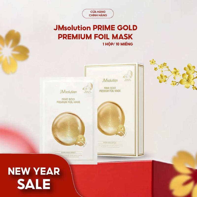   JMsolution  Mặt Nạ Vàng 24k Prime Gold Premium Foil Mask 35ml Nâng Cơ Chống Lão Hóa Cấp Ẩm Dịu Nhẹ 