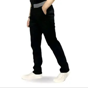 Celana panjang Pria Formal chino Dewasa Katun Slim Fit Cowok Hitam Kerja Kantor Harian Keren Santai Tebal