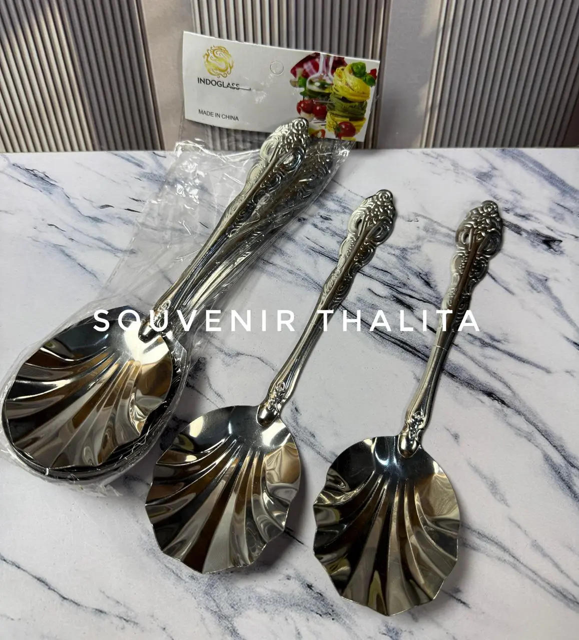 iSI 3 Pcs Centong Stainless Ukir Premium – Tahan Lama & Elegan