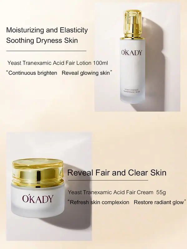 OKADY Profesional Kecantikan skincare korea Set terbaik perawatan kulit GLOWING , MEMUTIHKAN , MENCERAHKAN , MELEMBABKAN , meremajakan kulit elastis & kencang 5