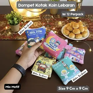 Dpt 12 pcs Dompet Kotak Kecil Lebaran Natal Implek Wadah Uang THR Printing Kartu