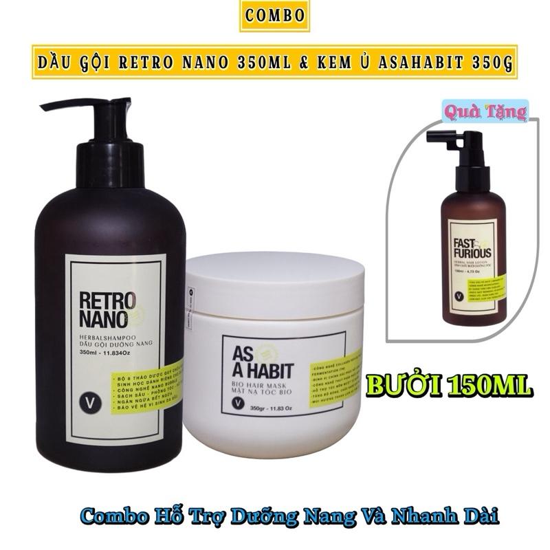 COMBO GỘI RETRO NANO & KEM Ủ Nuôi dưỡng Dưỡng Tóc Da đầu dầu