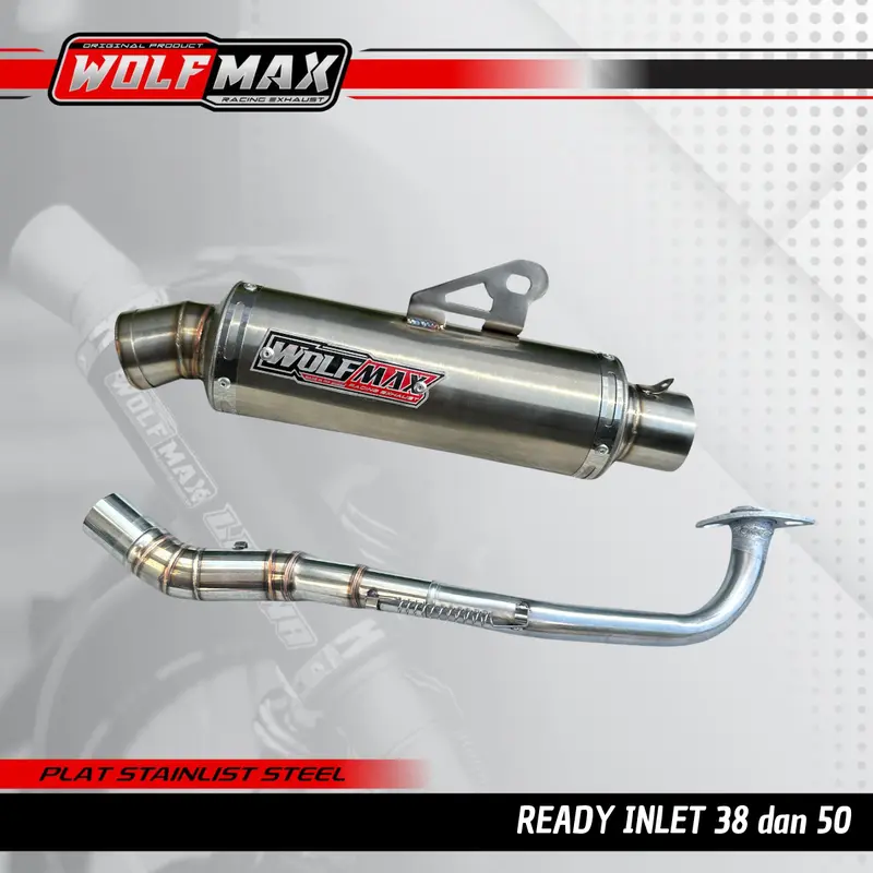 Knalpot B2 set Motor Matic Original Wolfmax  Gratis Laser 1