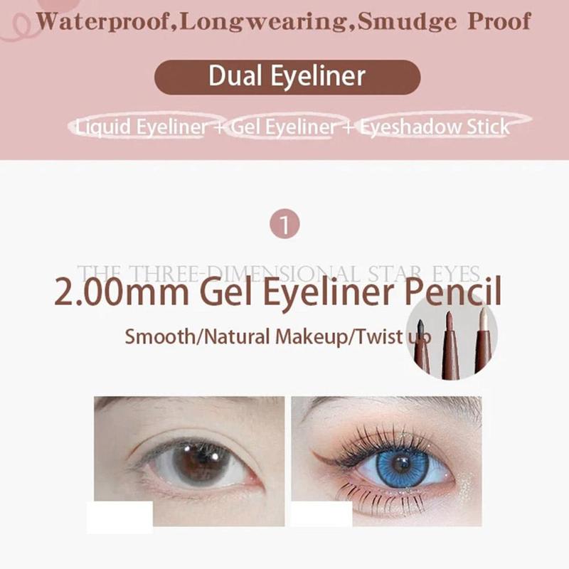 Product Introduction of Double-Headed Eyeliner Pen 2-in-1 ing High Pen Waterproof Easy To Not Sweatproof Fade D2Q7 33