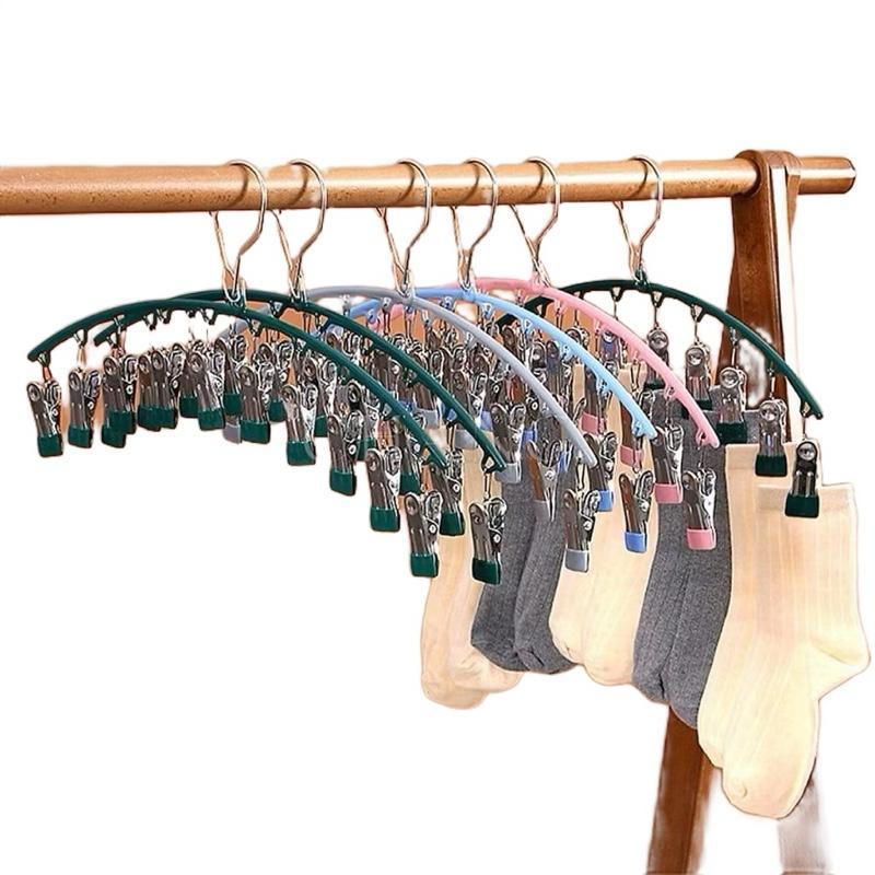 Móc Vòm 10 Kẹp Treo Đồ Lót, Tất, Quần Áo Trẻ Em Có Khóa Chống Gió, Chất Liệu…