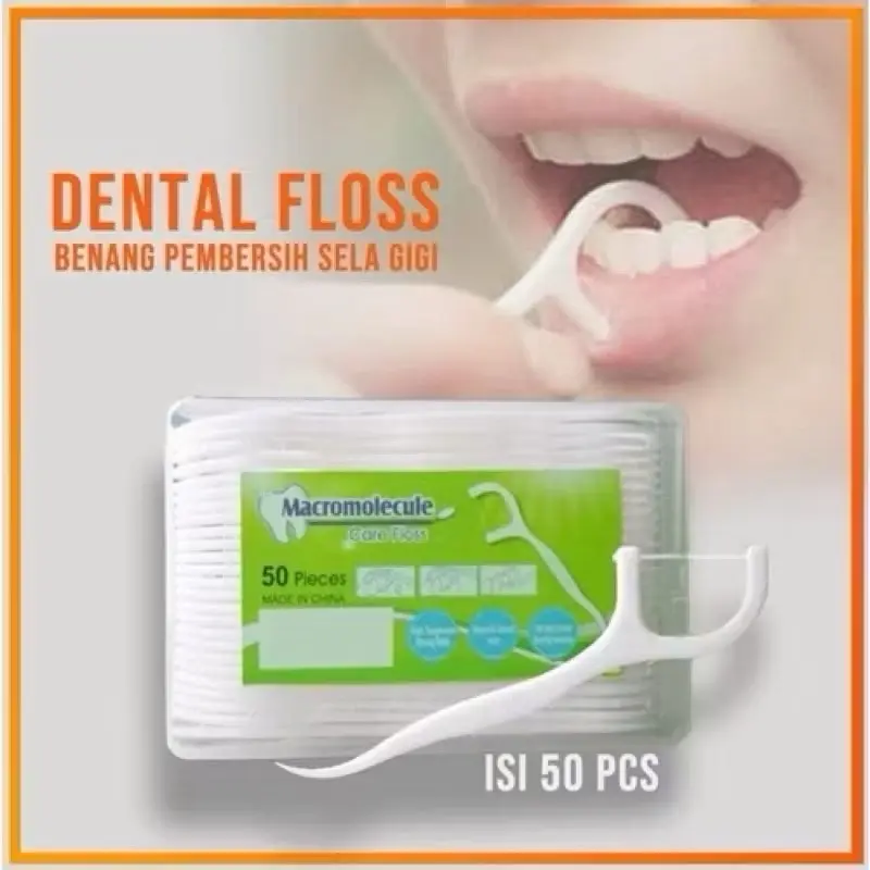 ￼Dental Floss Benang Gigi Toothpicks 50 PCS - Tusuk gigi premium best seller