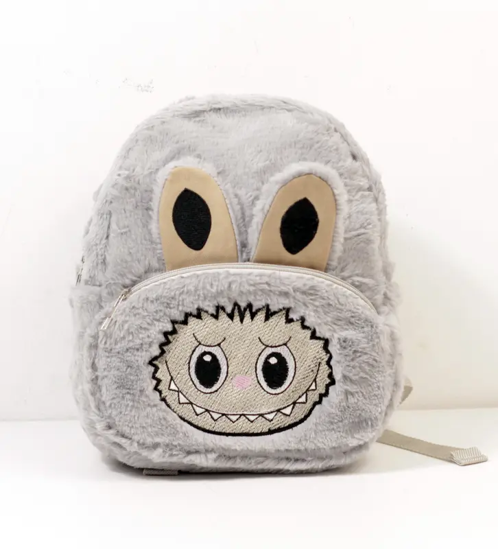 Tas Ransel Anak TK/SD Karakter Boneka Labubu Bulu Halus - Ransel Anak Bulu Halus Head Labubu Kawaii 7