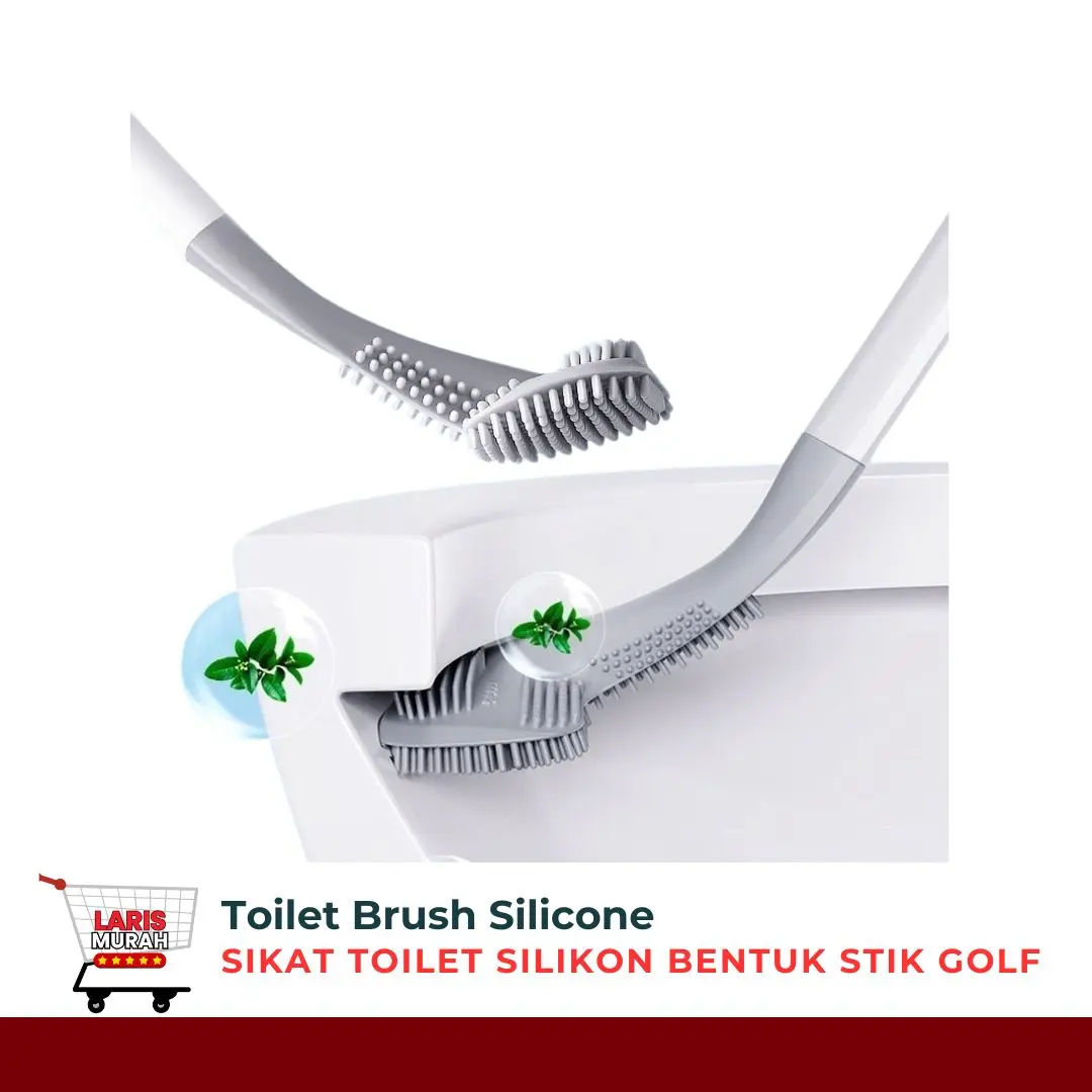 [DAPAT 2] Golf Sikat WC Silikon Sikat Kloset Anti Gores Toilet Lengkung Fleksibel Brush