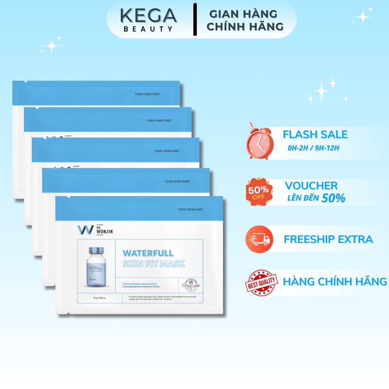 K Vỏ Lẻ 05 Miếng Mặt Nạ Wonjin Waterfull Skin Fit Mask 27g Giúp Giảm Sưng Viêm Mụn Hàn Quốc