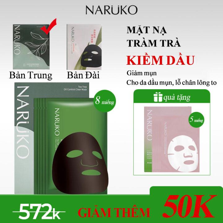   COD  NARUKO - Mặt nạ Naruko tràm trà trà hỗ trợ giảm mụn mờ thâm 26ml*8miếng & Mặt Nạ Edelweiss Tuyết Nhung dưỡng ẩm sâu căng mọng da 