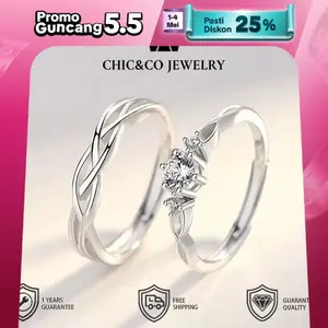 Cincin pasangan cincin pria dan wanita cincin pasangan dengan berlian kado pernikahan Original Store Couple Adjustable Aksesoris Anti karat anti luntur anti perubahan warna Garansi 1 Tahun COD Rings 23