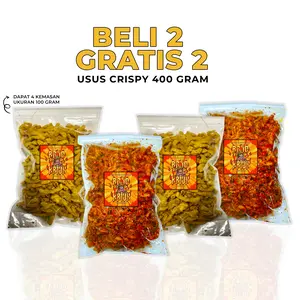 USUS Beli 2 Gratis 2 USUS KRISPY 400 Gram Rasa Original 100gr Pedas 100gr Xtrapedas 100gr