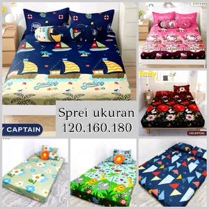 SPREI  anti geser 120.160.180 TINGGI 20 Katun Mikro, Tidak Mudah Luntur, Motif Lucu, Grosir - King double karet