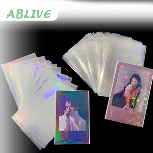 Isi 50 Card Protector Laser Flashing Card Sleeves Protector 5.8x8.7cm For Photocard YGO MTG Card