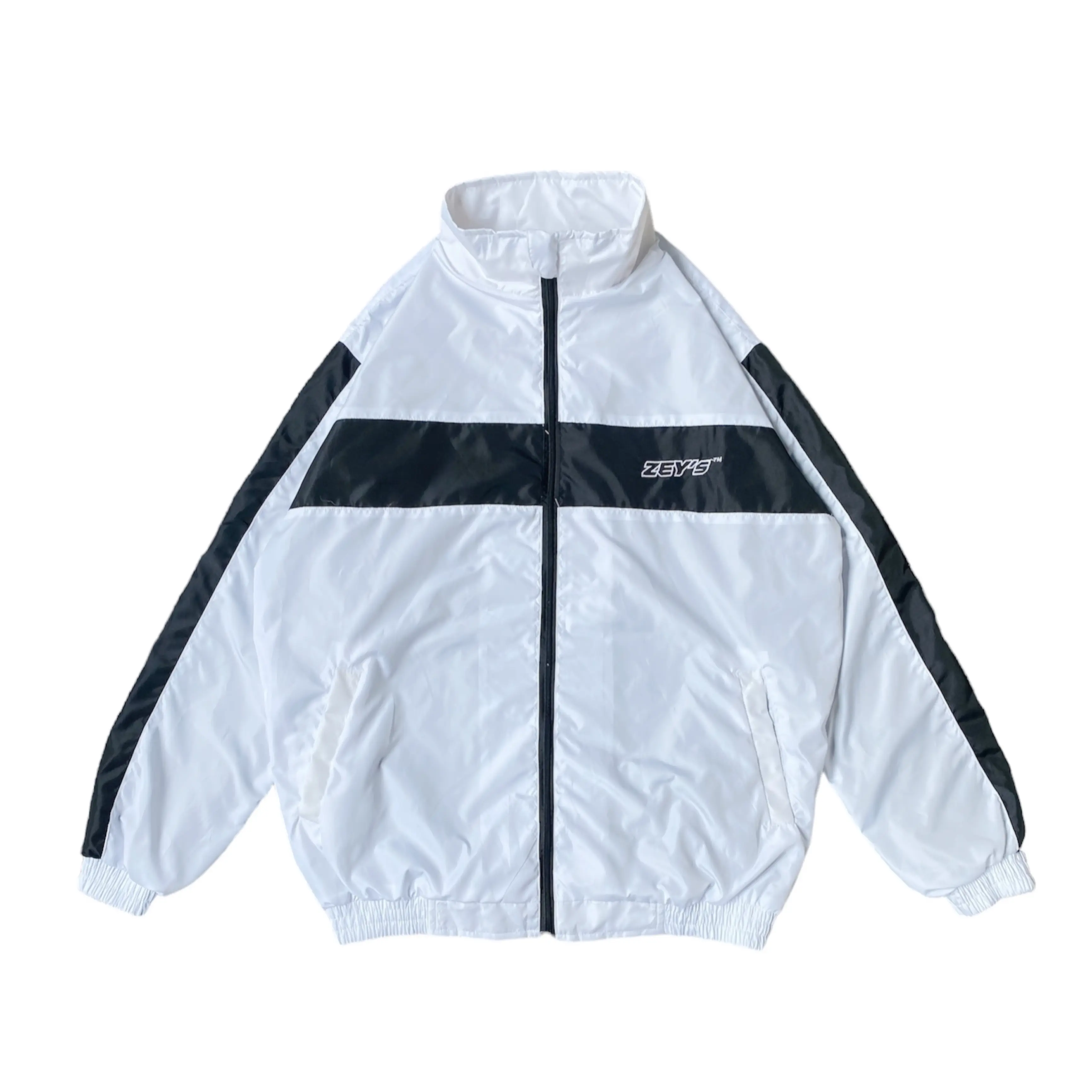 Zey's Tracktop Hand List Jaket Parasut Taslan Waterproof Pria Wanita jacket Running Putih Hand Hitam Sport Olahraga Casual Windbreaker Bandung