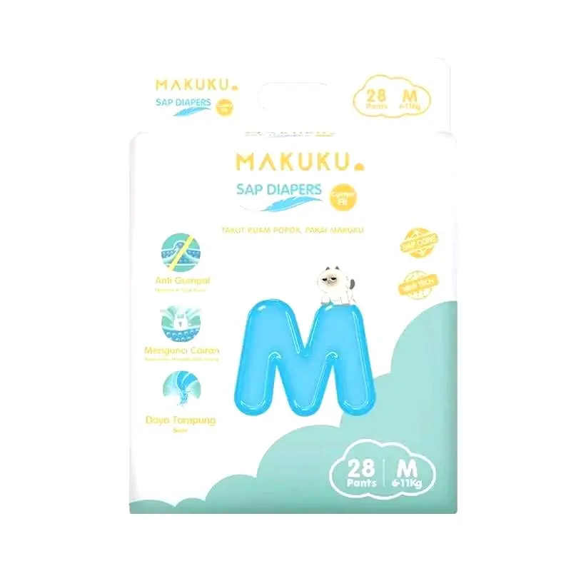 2 ball MAKUKU COMFORT FIT SAP DIAPERS M28 Popok Bayi